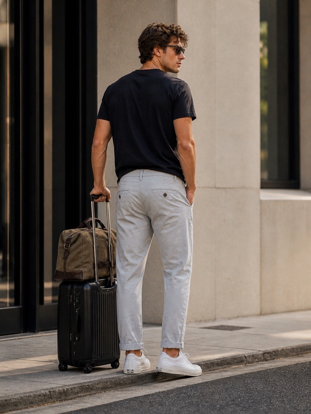 H&m grey cotton pants button fly 34